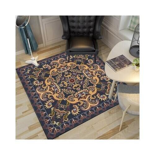 European Style Square Carpet Flower Living Room Chair Sofa Upholstery Non-Slip Floor Mat
