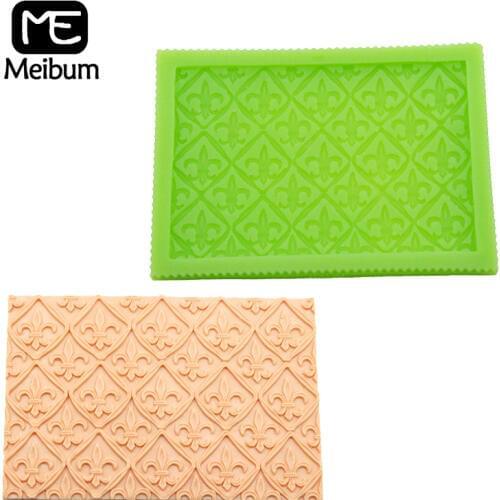 Meibum Floral Plaid Silicone Fondant Cake Mold European Emboss Pattern Paste Sugar Craft Border Decorating Mould Candy Tools