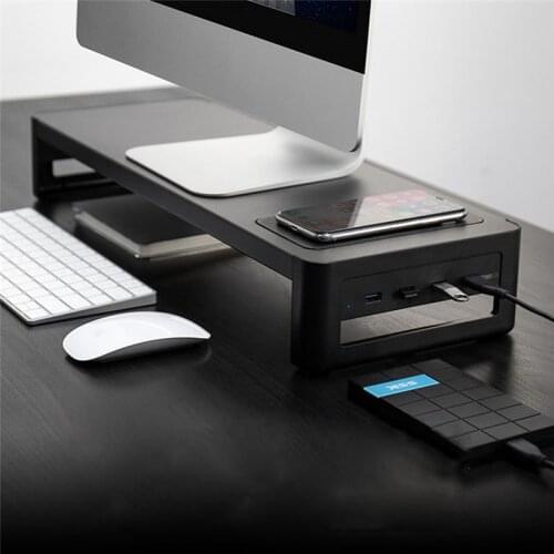 Multi-Function Monitor Laptop Stand Riser with USB 3.0 Wireless Charging Support LaptopBase Computer PC Screen Stand Holder New