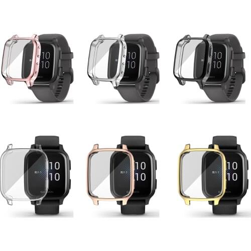 TPU Soft LCD Screen Glass Protector Case Smartwatch Shell Edge Frame For Garmin Venu SQ Watch Protective Bumper Cover Protection