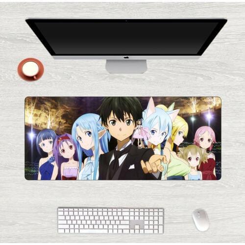 Japan Anime Sword Art Online 70x30cm Mousepad Large Otaku Gaming Mouse Pad Gamer Rubber Locking Edge Keyboard Desk Mat