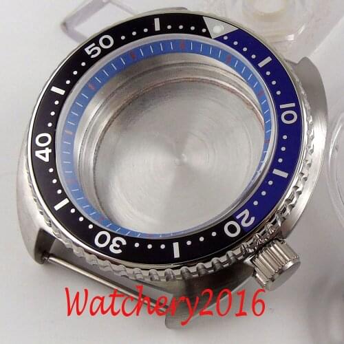 Fit for NH35A NH36A movement 45mm watch case parts sapphire glass aluminum bezel insert wristwatch replacement Case
