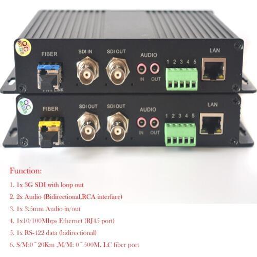 Premium 3G SDI/RS422 Data/10/100Mbps Ethernet over Fiber Optic Media Converters,Video/Audio/Ehternet Transmitter and Receiver fo