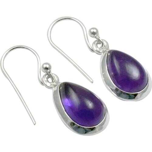 Lovegem Genuine Labradorite & Blue Topaz EARRINGS 925 Sterling Silver, 28mm, AE2025