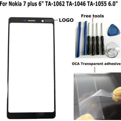 Shyueda 100% New + OCA 6" For Nokia 7+ 7 plus / E7 Plus TA-1062 TA-1046 TA-1055 Outer Front Screen Glass Lens Replacement
