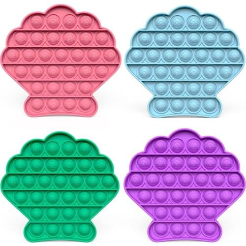 Shell Shape Push Bubble Sensory Squeeze Fidget Antistress Desktop Toy Adult Kid Silicone Autism Stress Relief Educational Toy