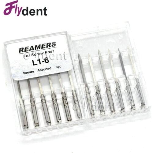 Dental Stainless steel reamers drills for screw post clinic lab material 6Pcs in pack