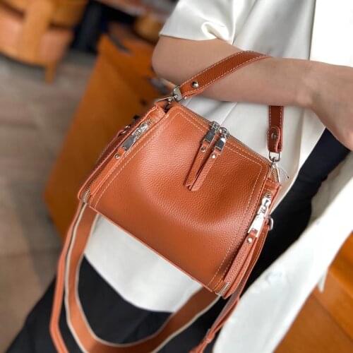 New Genuine Leather Handbag Designer Women Messenger Bags Female Bucket Bag Leather Crossbody Shoulder Bag Handbag Bolsa