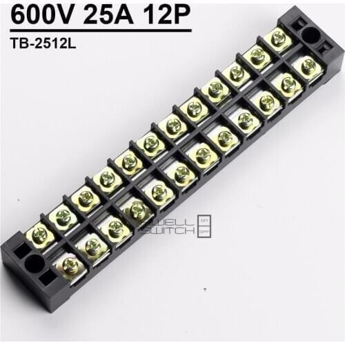 TB 2512 Connection Terminal Connector Connection Row 25A 12Position Connection Terminal Row Connection Row Iron Paper