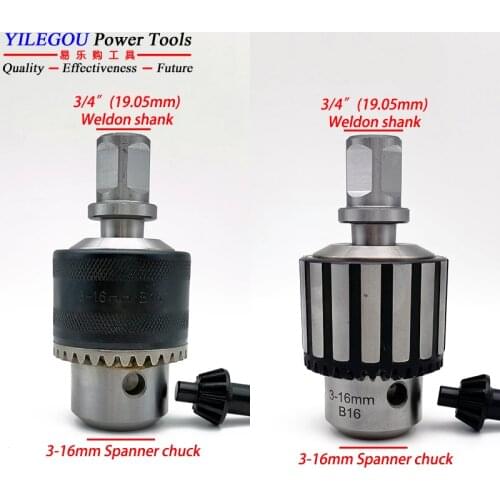 1.5-13mm Chuck With 19.05mm Weldon Shank Adapter For Magnetic Drill or 3-16mm Spanner Chuck With 3/4" Weldon Shank Adapter