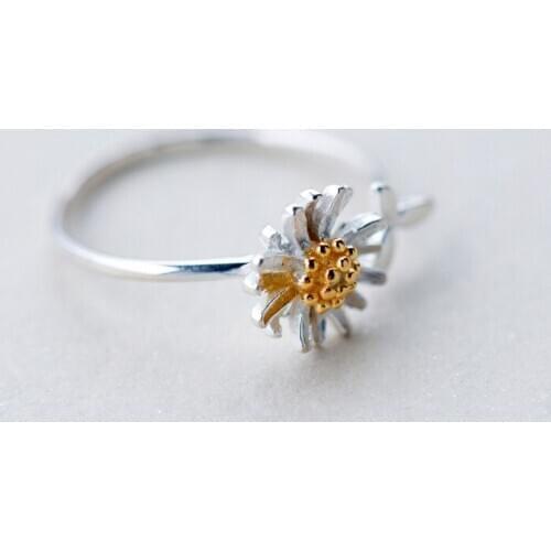 Original Design Bohemian Retro Daisy Flower Ring For Women Fashion Open Finger Rings Female Boho Jewelry