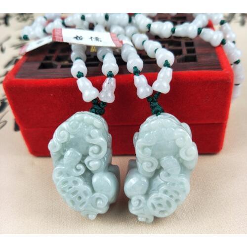 Zheru Jewelry Pure Natural Jadeite Beast Pixou Pendant Tricolor Jadeite Bead Pendant Chain Free Class A National Certificate