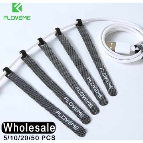 FLOVEME 1/5/10 Pcs 1cm Cable Organizer Holder Strip Wire Winder Earphones Mouse Cord Clip Aux USB Cable Protector For iPhone