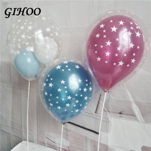 10pcs/lot 12inch Clear Stars Romatic Pearl Thick Latex Balloons Transparent Ball for Birthday Wedding Party Decorion Balloons