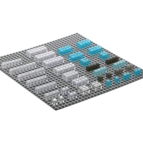 100g/bag Mini Classic Transparent Building Blocks Bulk High Brick Parts 1x1 1x2 2x2 2x4 Dot Base Bricks Accessories MOC DIY Toys