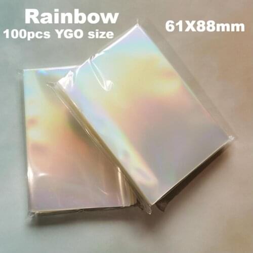 100pcs/lot Rainbow Laser Flashing Cards Transparent 61x88mm Sleeves Korea Idol Photo Holographic YGO Ultra Super Card Protector