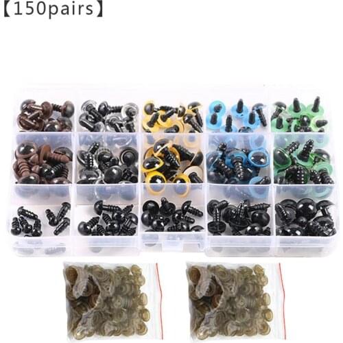 150 Pairs Plastic Toy Eyes Washer Doll Stuffed Animals Toys Sewing Crafting Buttons Accessories