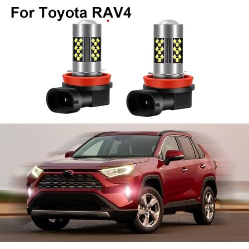 2pcs Led Car Fog Lamp for Toyota RAV4 2006-2018 2019 2020 2021 Front Fog Light Bulb Car Accessories Canbus Error Free White