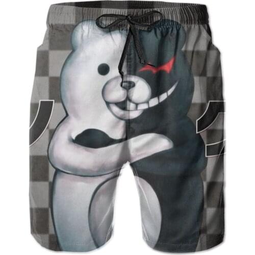 2021 Mens Stretch Swim Trunks Monokuma Danganronpa Quick Dry Beach Shorts Mesh Lining surf pants slacks mountain sports pants