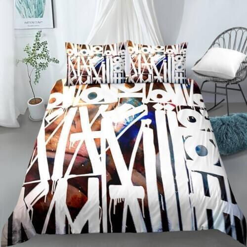 3D Anime cartoon Printed Pillowcases Bedding Set Queen King Size Dropshipping Boy gift Bohemian Blue style NO13