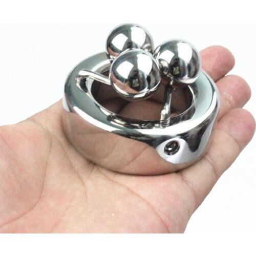 5 Size Heavy Stainless Steel Scrotum Stretchers Scrotum Ring Metal Locking Pendant Ball Weight Male Adult Sex Toys BB-2-46
