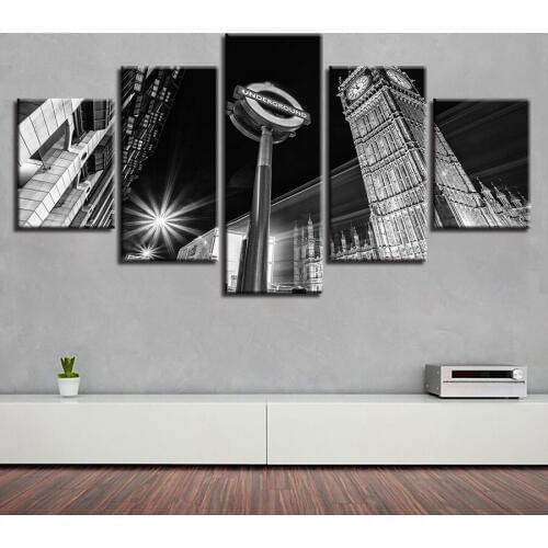 5d Diy Diamond Painting 5Panel Big Ben Building Cross Stitch Kit Full Diamond Embroidery Diamond Mosaic Needlework StickerZP-923