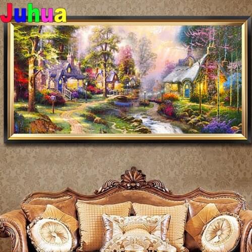 Diamond Painting"European garden"Full Diamond Embroidery Cross Stitch Diamond Mosaic Wall Art,Hotel Bedroom Painting Home Decor