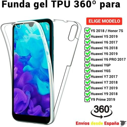 TPU case 360 for Huawei Y5 2018 Honor 7S Y5 2019 Y6 Y7 Y9 2017 2018 2019 Prime Pro. Double-sided full housing for Mobile