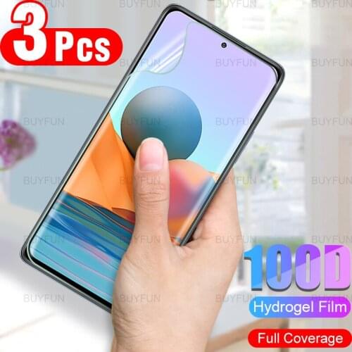 For Xiaomi Redmi Note 10 Pro 3pcs full cover HD front hydrogel film for xiaomi xiaom redmy 10 pro 6.67 inch safety soft film
