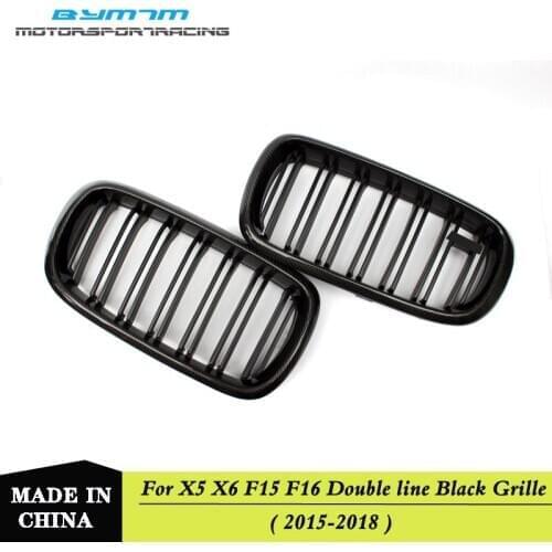 Two line ABS Coloer Carbon black Grille Fit For BMW X5 X6 F15 F16