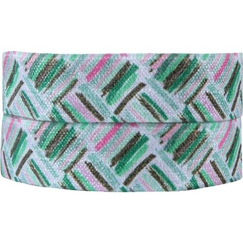 FLRA FOE (100yards/lot) Beautiful shamrock holiday printing fold over elastic ribbon