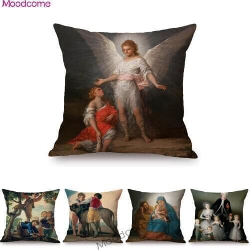 Francisco Goya Romanticism Duke Duchess Princess Little Boy Girl Classic Oil Painting Decorative Sofa Cushion Cover Car Pillow