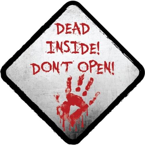 Fuzhen Boutique Decals Exterior Accessories Bloody DEAD INSIDE DONT OPEN ZOMBIE Reflective Car Sticker PVC 14cm