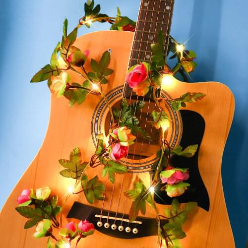 2M 20 LED Rose Flower String Lights Battery/USB Powered Christmas Garland Birthday Party Wedding Love Decoration Luminaria