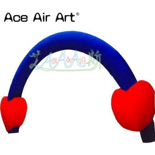 Hot sale Inflatable Happiness round gate arch with LOVED hearts for wedding inflatable Valentines day arch decoration