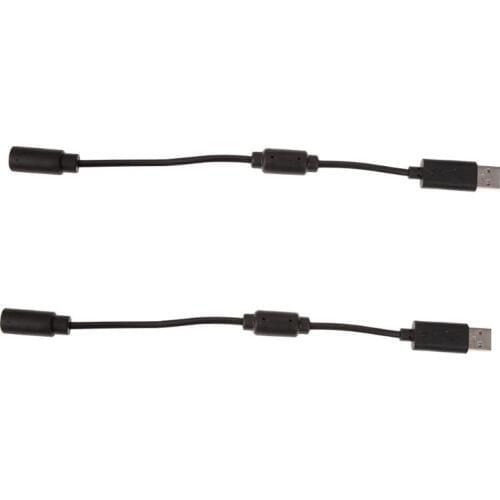 2pcs Cable Adapter USB Breakaway Connection Cable to PC Converter Adapter Cord For Microsoft Xbox 360 Wired Controller Gamepad