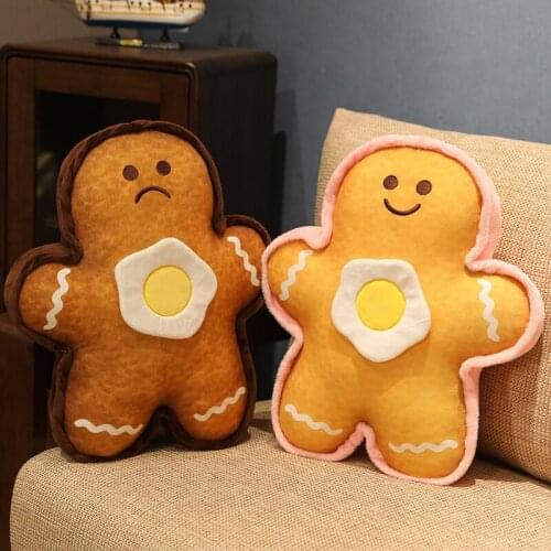 Creative cute egg bread man plush doll kawaii soft stuffed breakfast doll funny home decoration holiday gift