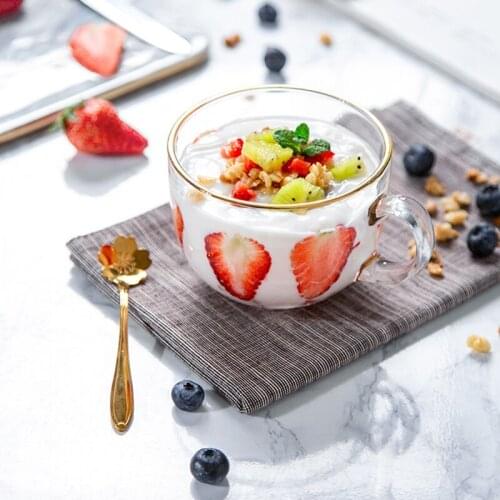 Creative Phnom Penh Tempered Glass With Handle Milk Drinkware Yogurt Breakfast Oat Water Cup Transparent Coffee Tea Cup Gift