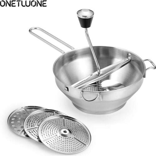 Stainless Steel Fruit and Vegetable Mill,Make Applesauce, Tomato Sauce, Mashed Potatoes Food Mills kitchen Accessories