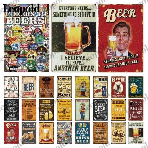 Plaque Metal Retro Beer Series Character Image Letter Spray Paint Restaurant Bar Coffee Shop Kitchen Home Wall Decoration
