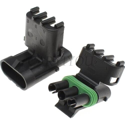 1Set 12020827 12020829 Delphi Weather Pack 3 Pin Way Male Female Waterproof Injector Female Male Automotive Connector
