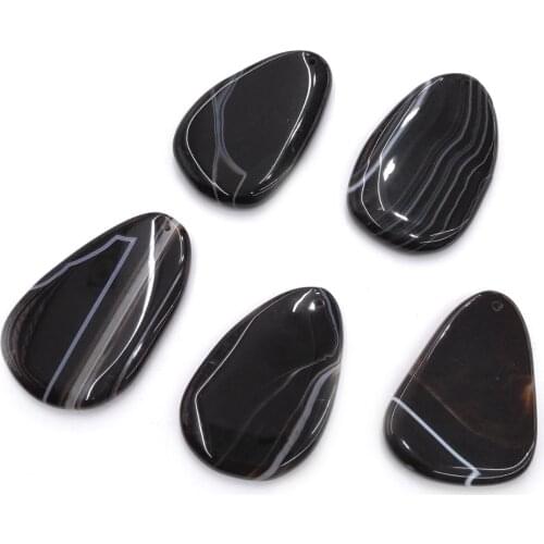 Natural stone Black Agates pendant Irregular shape Pendants for Jewelry Making DIY Necklace Accessories Reiki Healing Gift