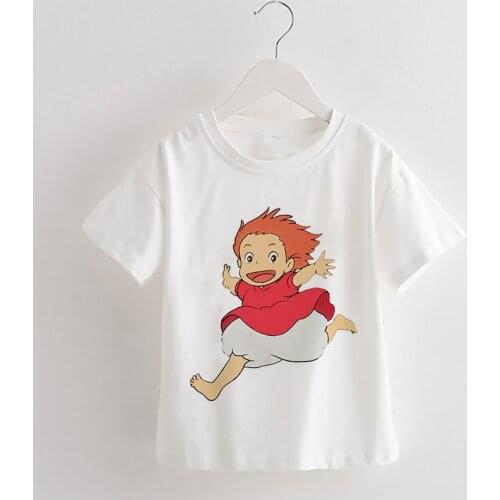 Ponyo New Baby Boys Clothes Baby Funny Cartoon Print T-shirt Kids Summer O-Neck Tops Boys & Girls Tshirt Fashion Baby Clothes