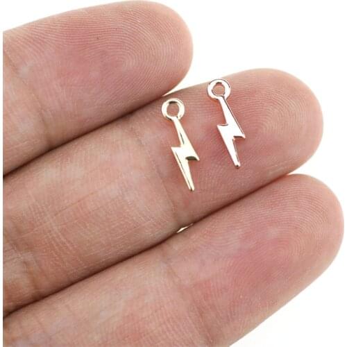 Newest 20Pieces 13*3mm Antique Silver Color Little Lightning Charms Necklace Pendant Accessory Charms For DIY Jewelry Making