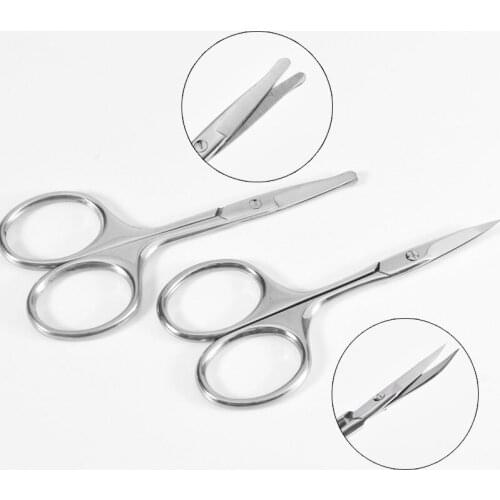 Curved Blade Nail Scissors Manicure Cuticle Remover Round Professional Nose Eyebrow Beard Eyelash Trimmer Styling Grooming