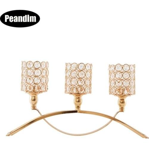 PEANDIM Votive Candle Holders Religious Activities Decorations 3-Candles Wedding Centerpieces Crystal Colume Candlestick Holder