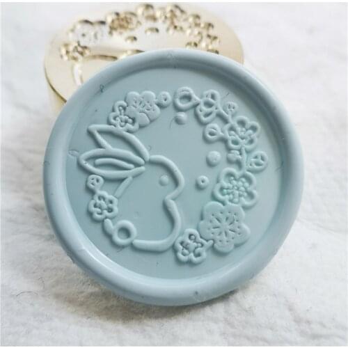 Flower Bunny Rabbit Wax Seal Stamp lacquer seal stamp for Envelope Alphabet sealing wax Stamps Wedding Invitation Copper Head