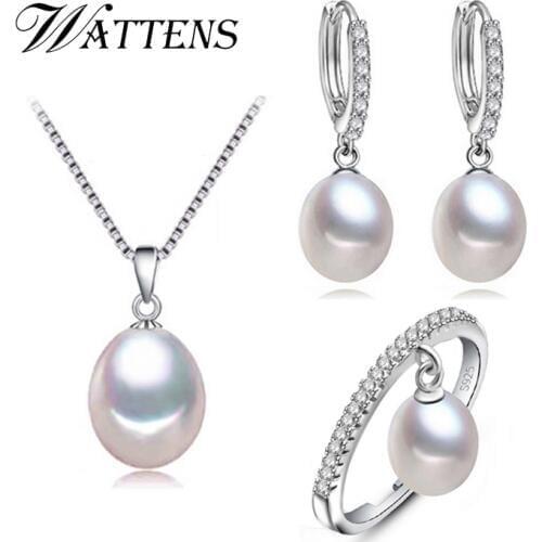 Pink Purple White Pearl Earrings Pendants Rings, New vintage Natural Pearl Jewelry Sets, Party Jewelry Sets,jewelry box