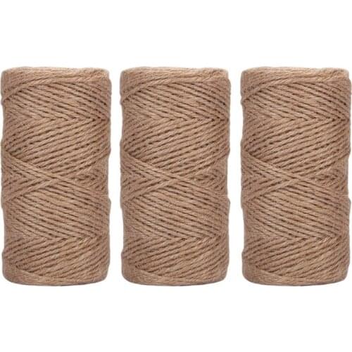 SHGO HOT-DIY Handmade Jute Rope 1000 Feet 2Mm 3 Ply Natural Jute Twine String Rolls for Artworks and Crafts,Gift Wrapping,Pictur