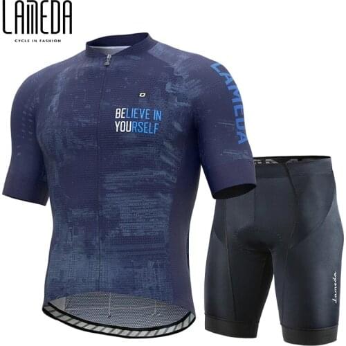 LAMBDA Cycling Short Jersey Reflective Mountain Breathable Mens Gel Bicycle Jerseys Tops + Shorts with Under Wear For Cycling